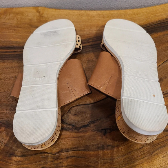 Dolce Vita Vala Leopard Print Calf Hair Slide Sandals - Picture 11 of 12